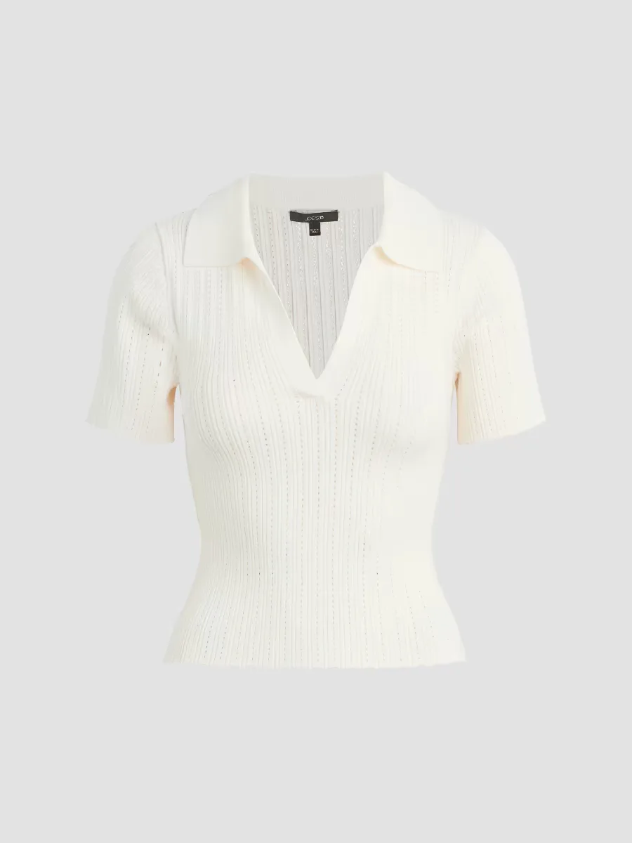 The Jess Pointelle Polo Shirt by Joe's Jeans