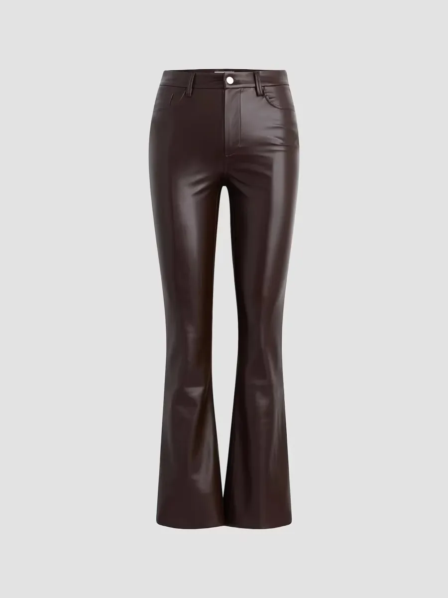 Honey Faux-Leather High-Rise Bootcut Pants by Joe's Jeans