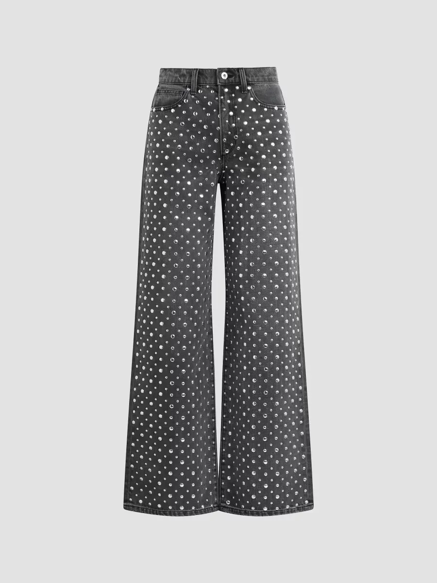 The Harlowe Studded Wide-Leg Jeans by Joe's Jeans