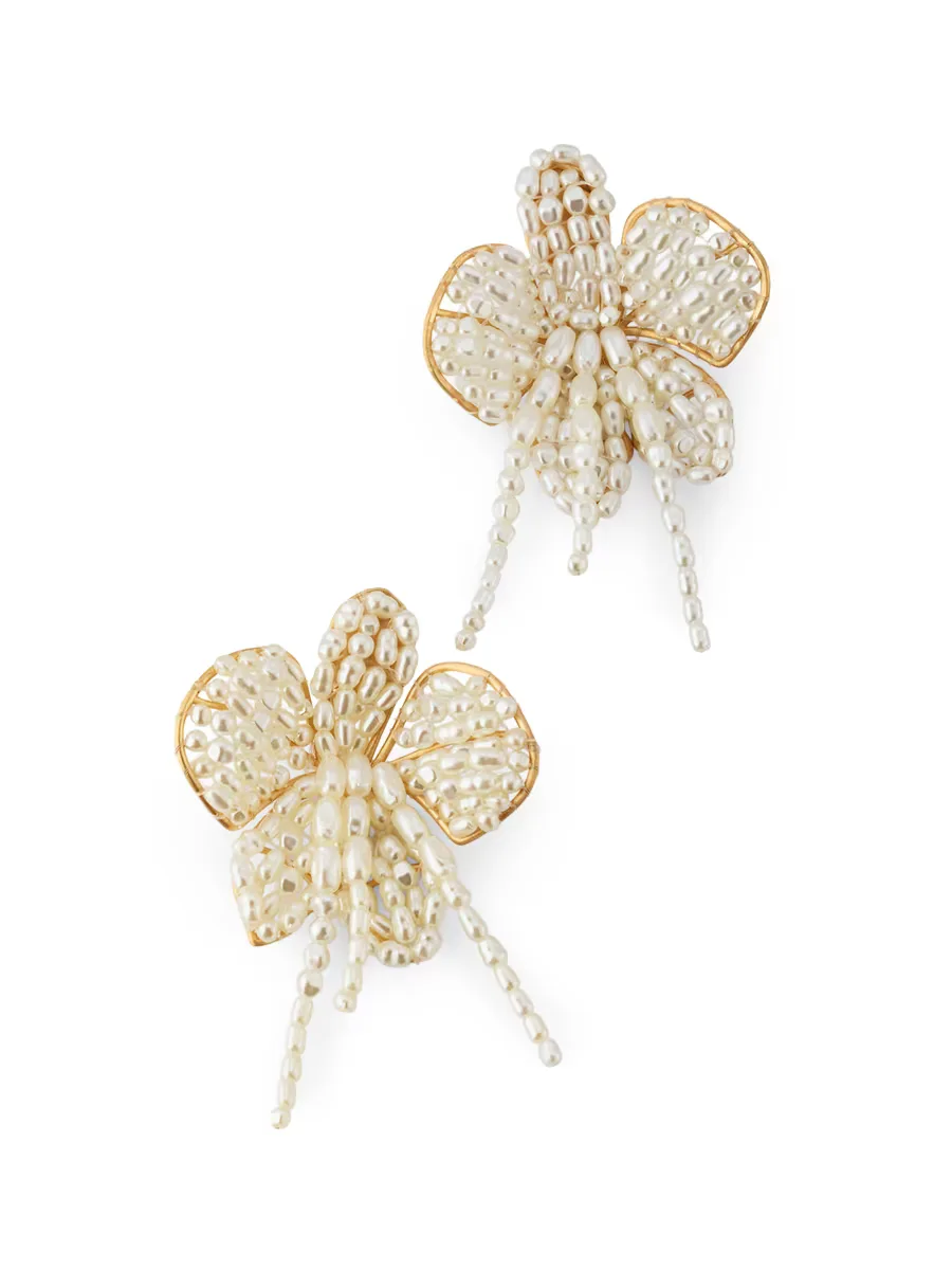 Amina Imitation Pearl & Goldtone Flower Earrings by Cult Gaia