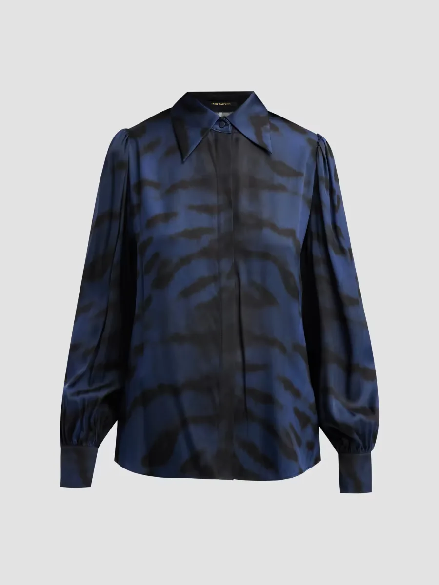 Davis Tiger-Print Silk Blouse by Kobi Halperin