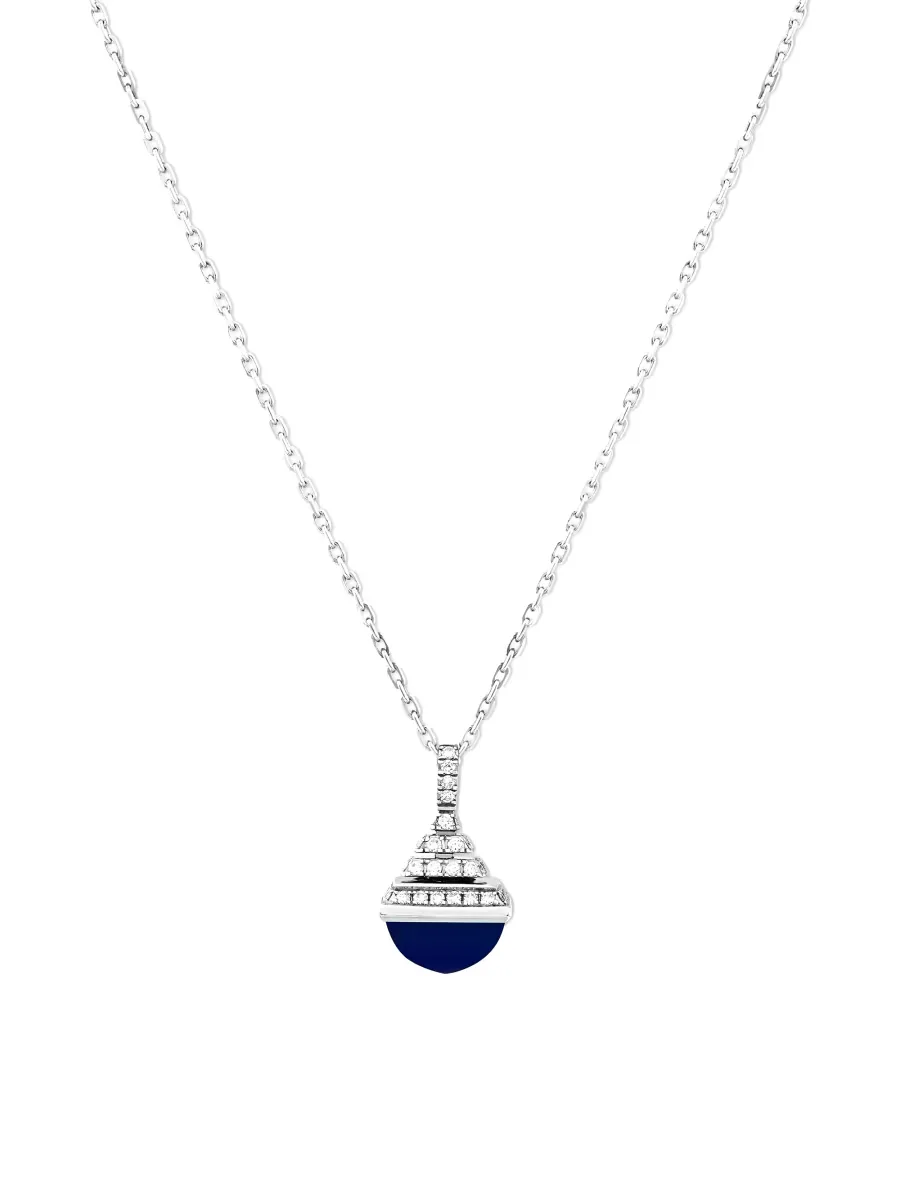 Cleo by MARLI 18K White Gold, Lapis Lazuli, & Diamond Pendant Necklace by Marli