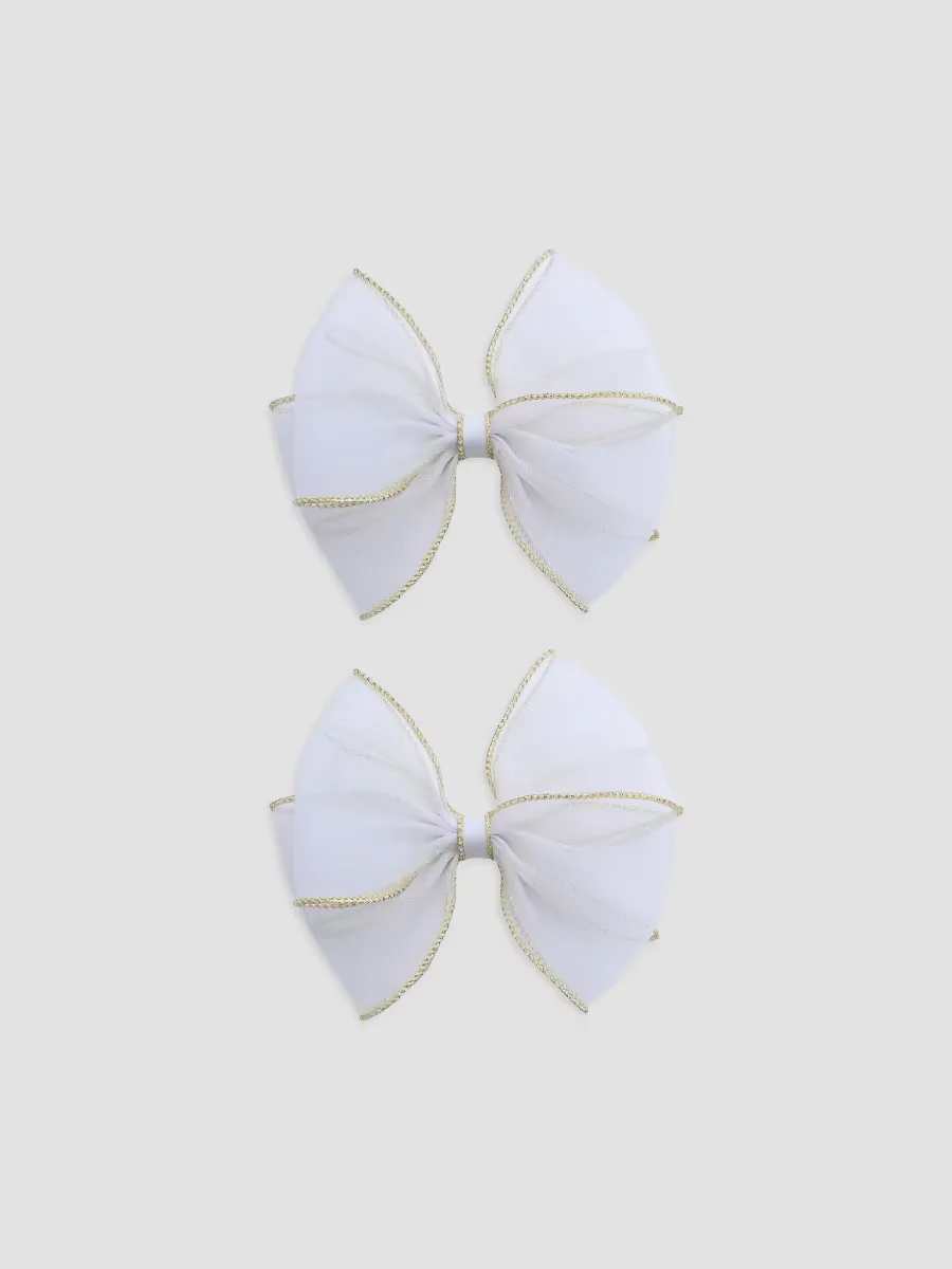 Tulle Glitter Bow Hair Clip Set by Tulleen