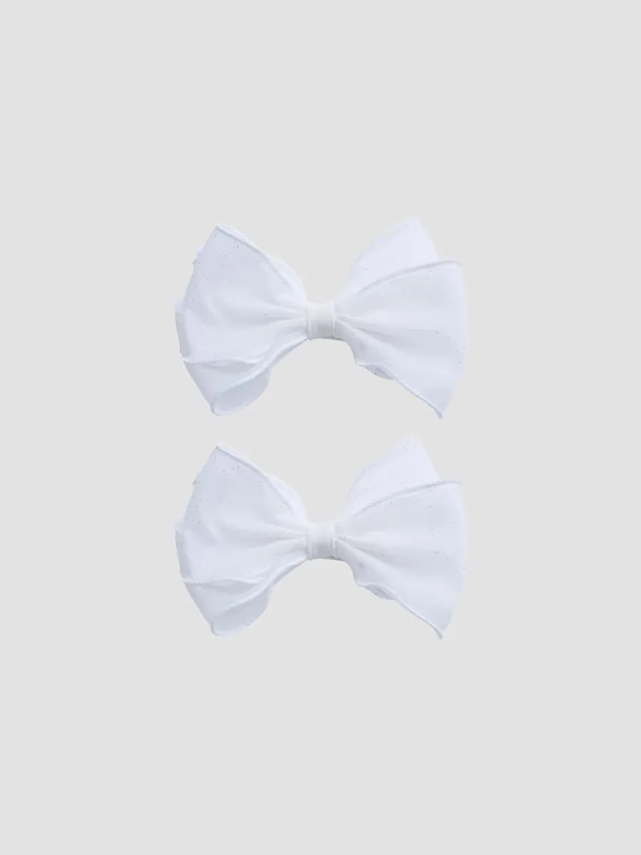 Shimmer Bow Hair Clip Set by Tulleen