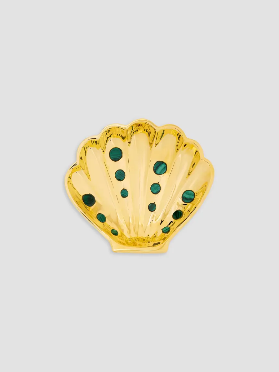 Brass & Malachite Clam Shell Tray by Jonathan Adler