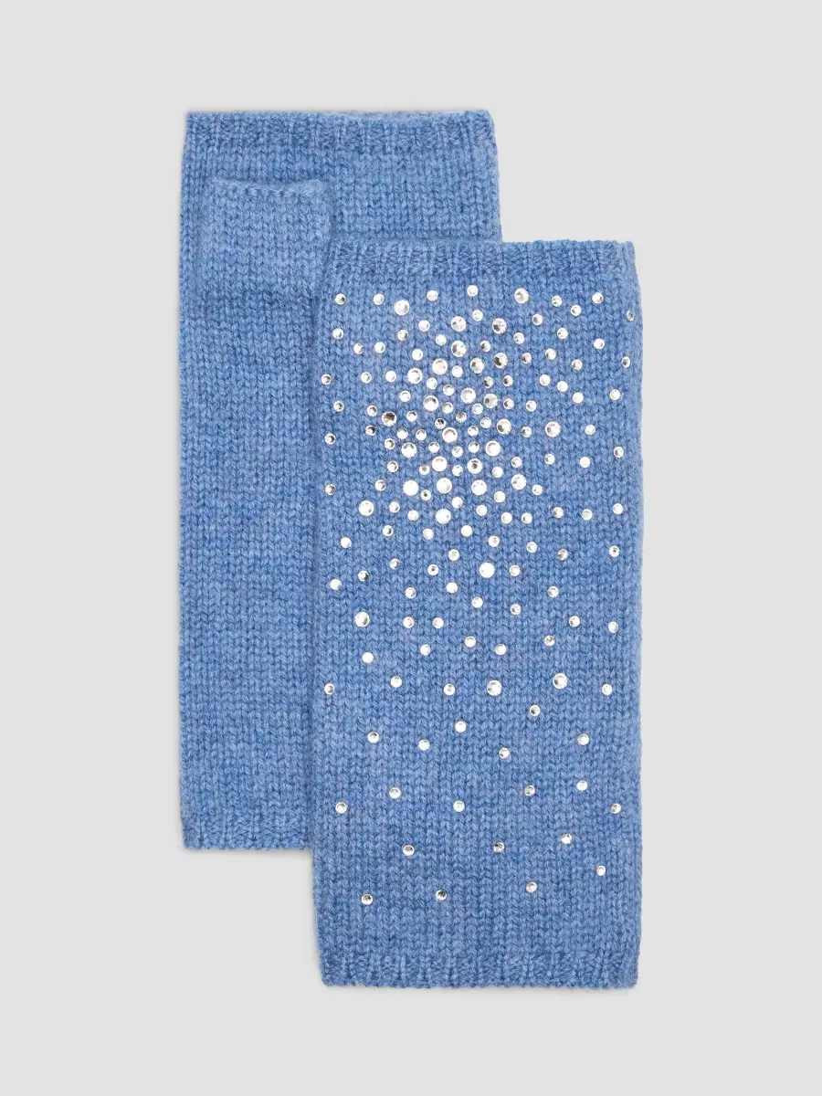 Asterism Cashmere Fingerless Gloves - Denim by Carolyn Rowan Collection