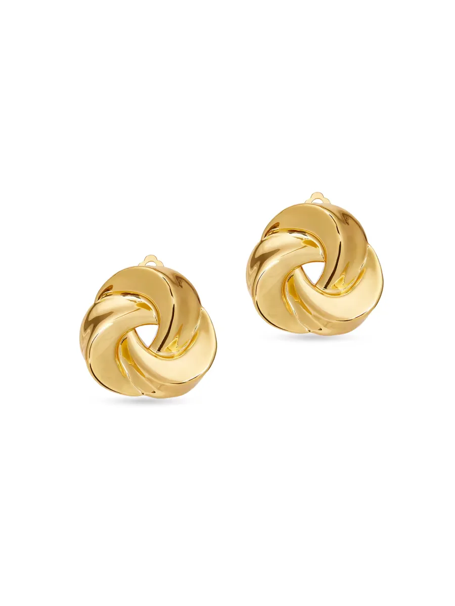Twisted Button Clip-On Earrings