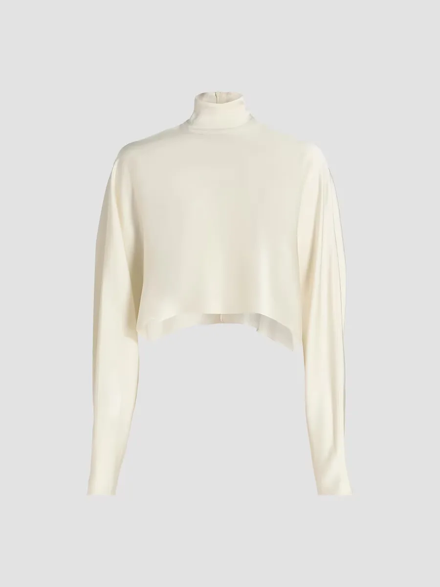 Satin Caftan Crop Top by LaPointe