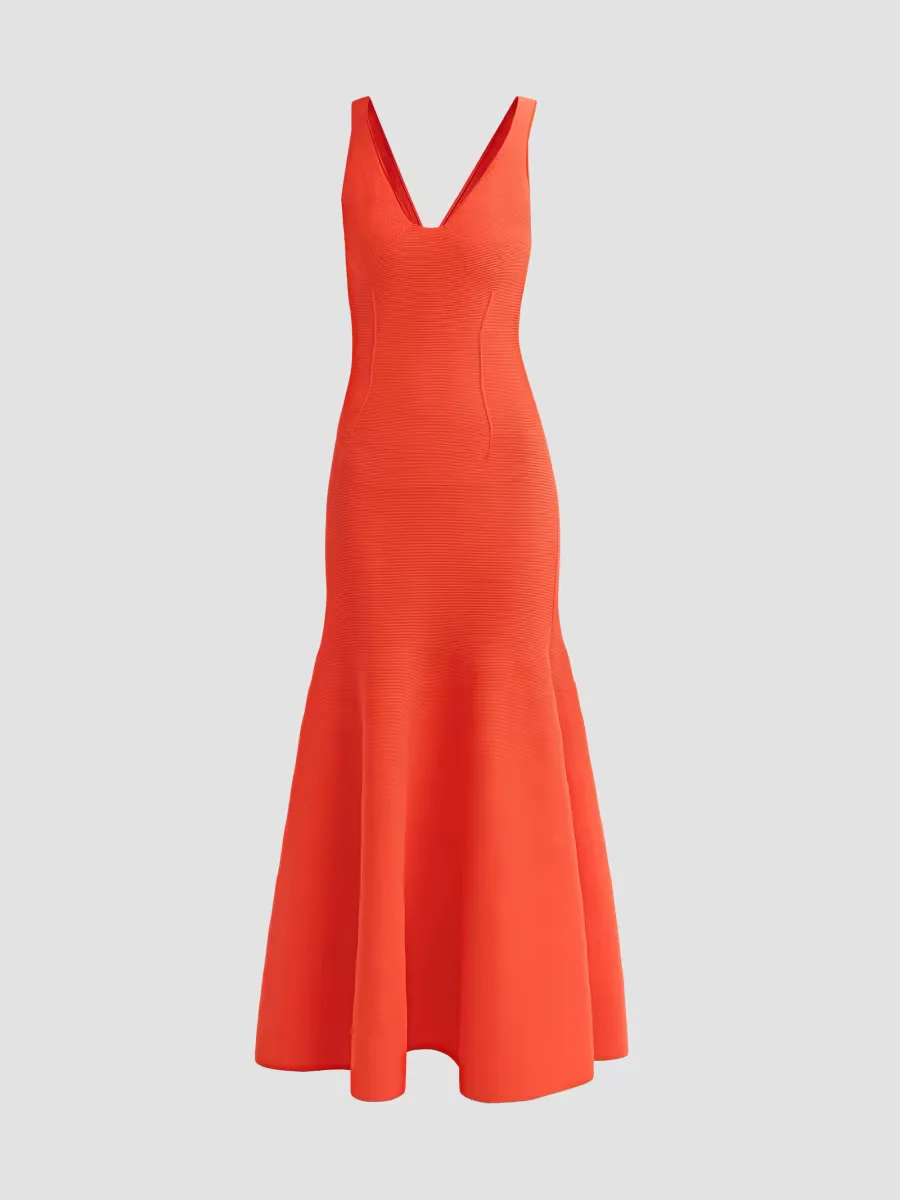 The Tatum V-Neck Midi Dress by Brandon Maxwell