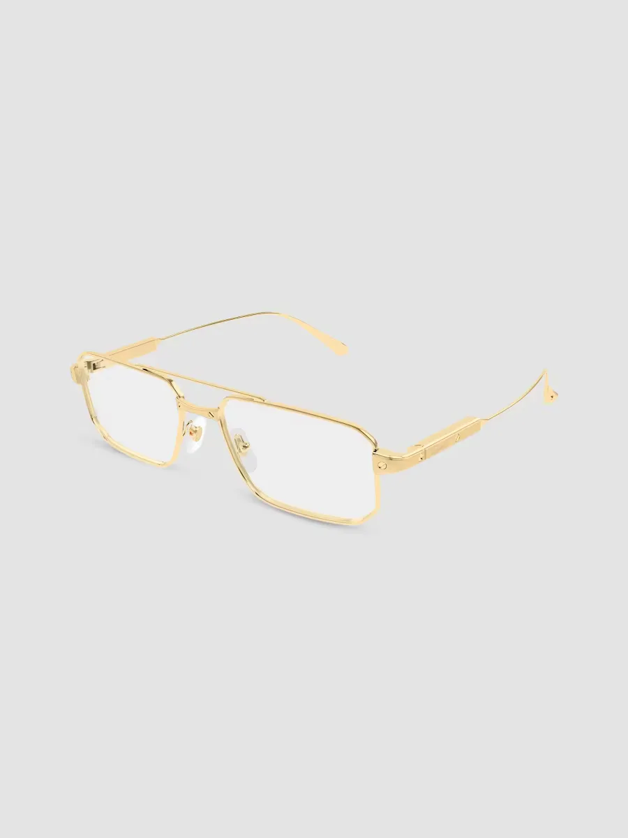 Santos De Cartier 57MM 24K-Gold-Plated Rectangular Eyeglasses by Cartier's