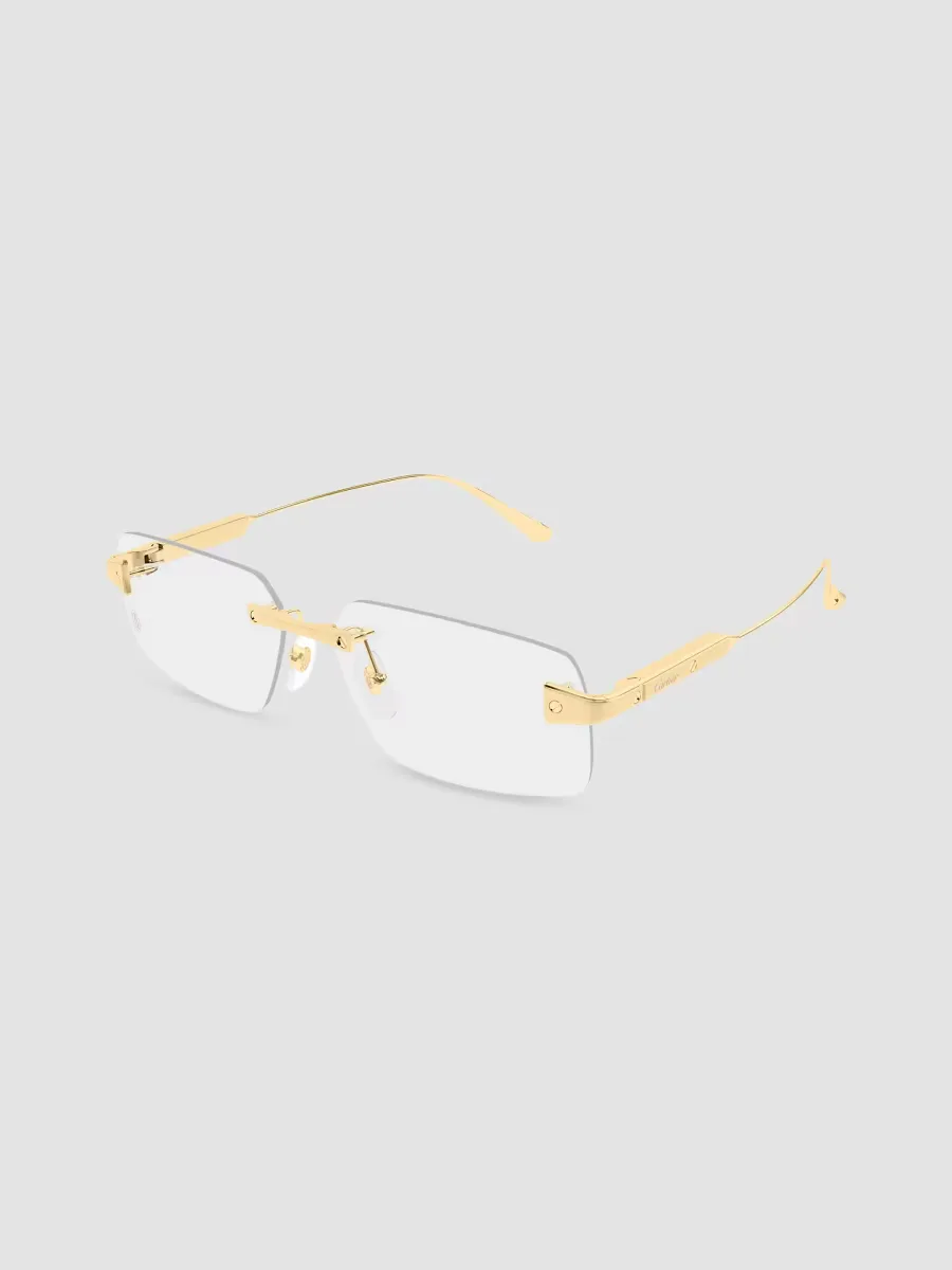 Santos De Cartier 59MM Platinum-Plated Rimless Rectangular Eyeglasses by Cartier's