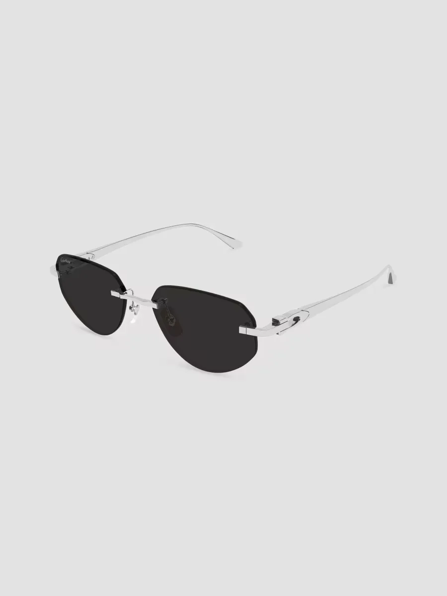 Motifs De Cartier 54MM Platinum-Plated Geometric Sunglasses by Cartier's