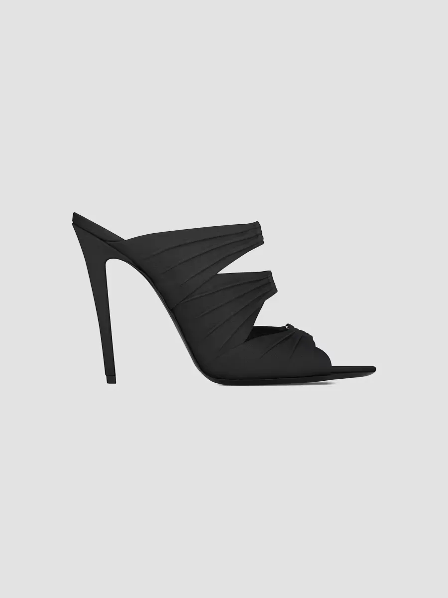 Emilie Mules in Satin Crepe