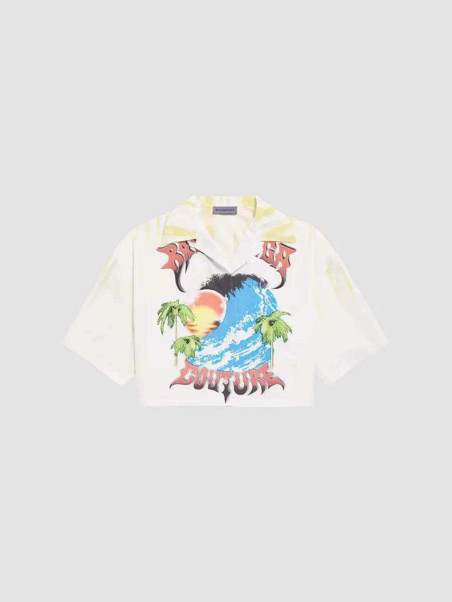 Extreme Tie Dye Bowling Shirt by Balenciaga