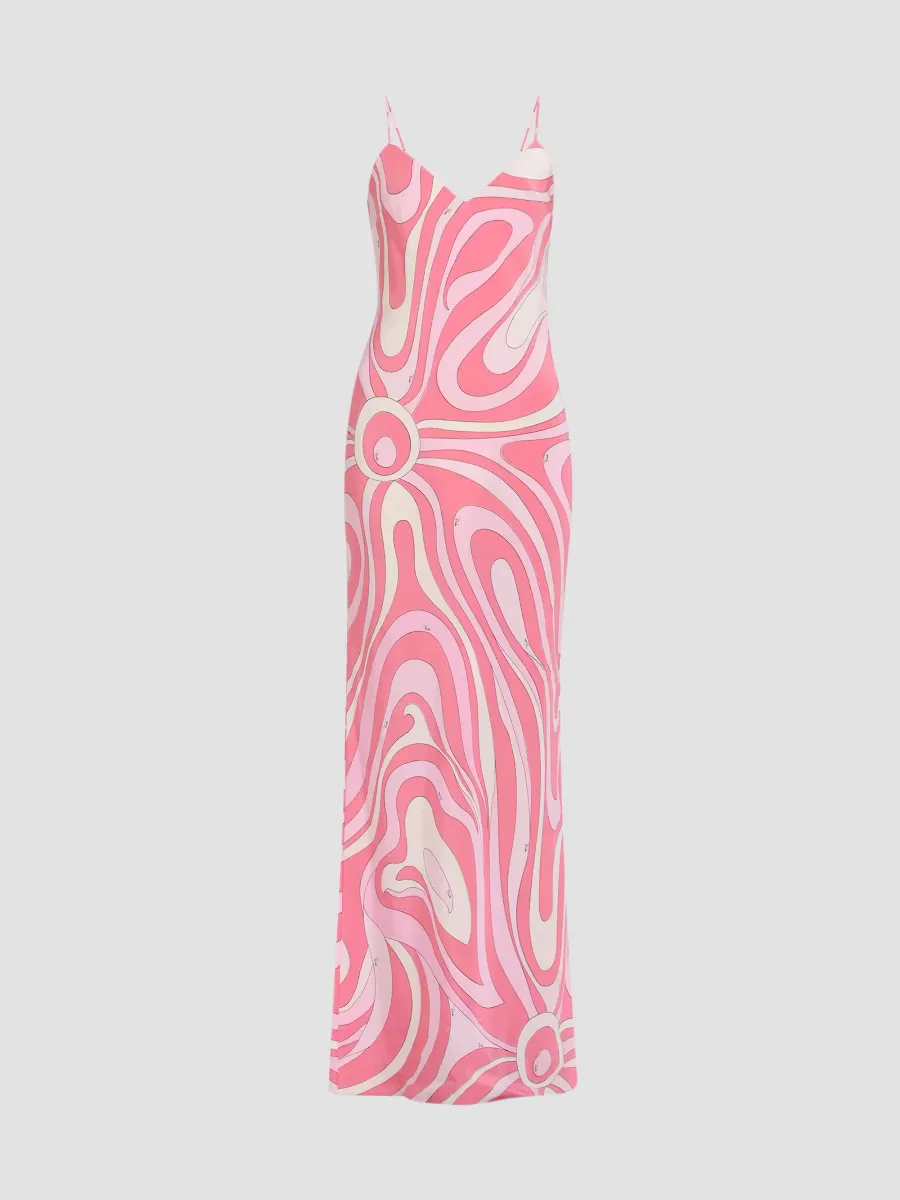 Silk Crepe De Chine Maxi Slipdress by Pucci