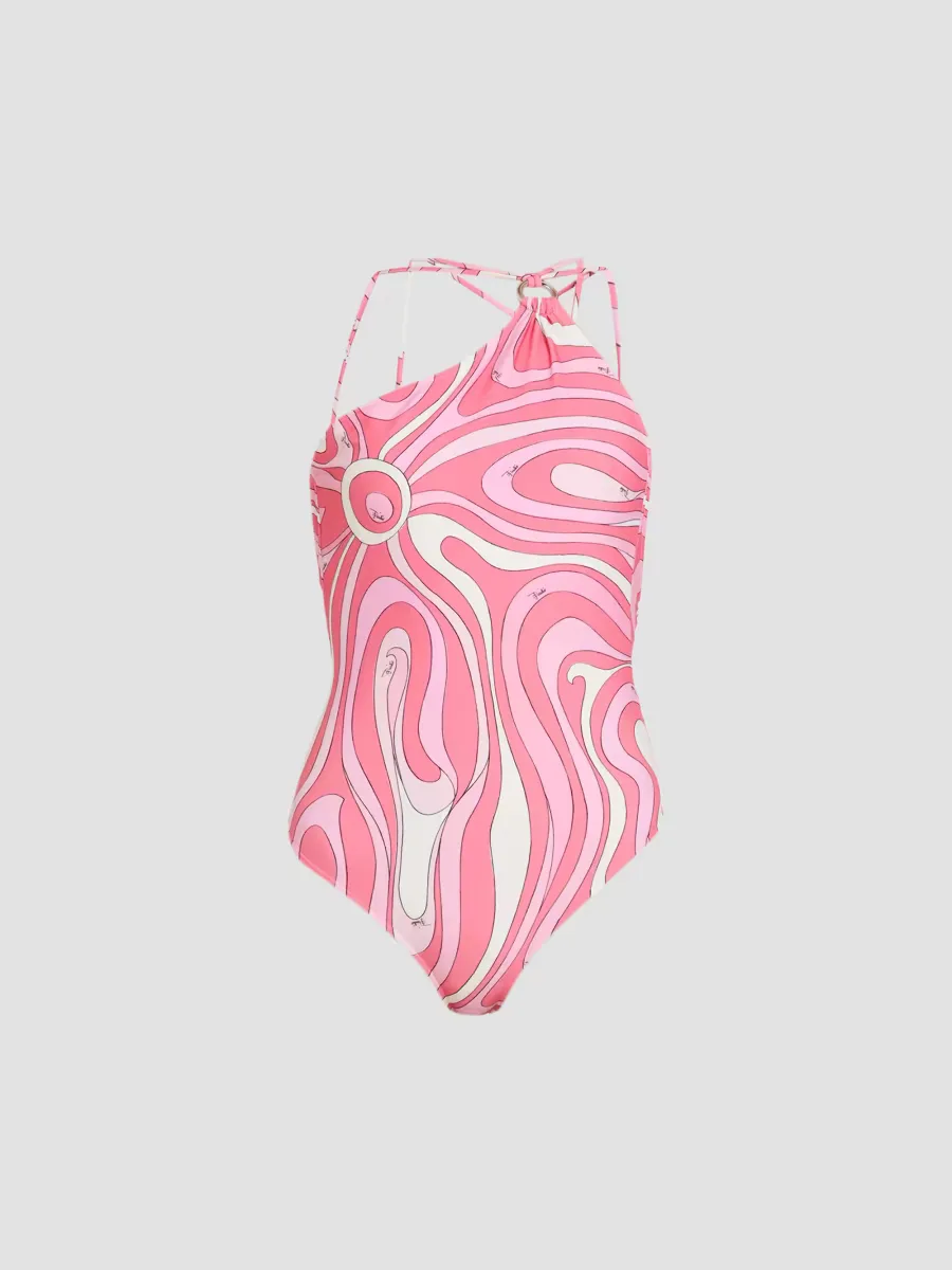 One-Shoulder Printed One-Piece Swimsuit by Pucci