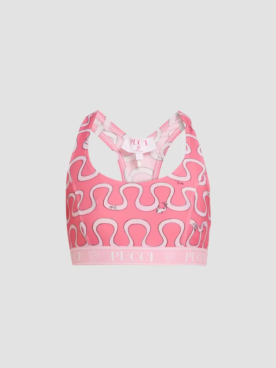 Printed Logo Sports Bra by Pucci