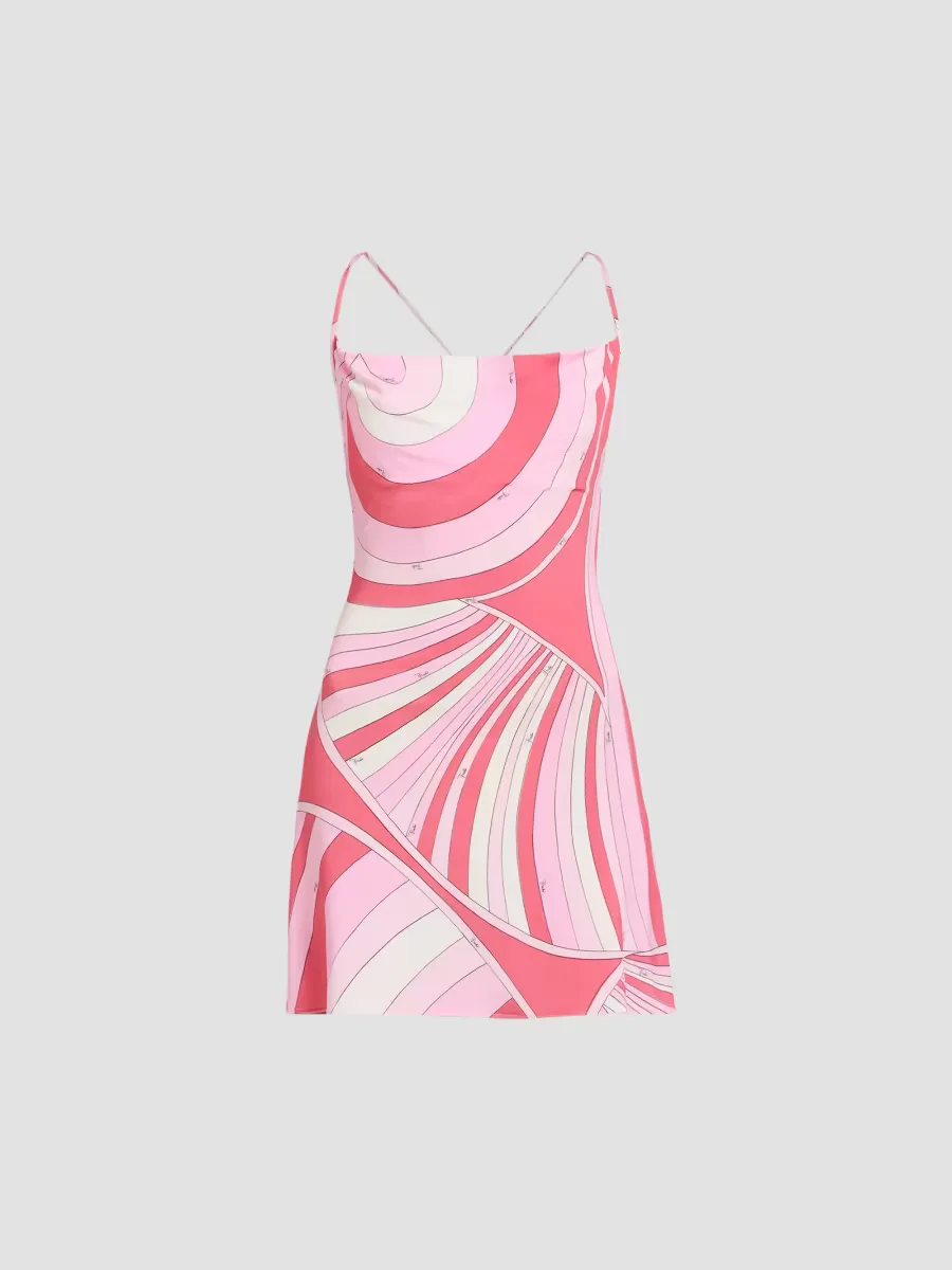 Printed Jersey Satin Mini Dress by Pucci