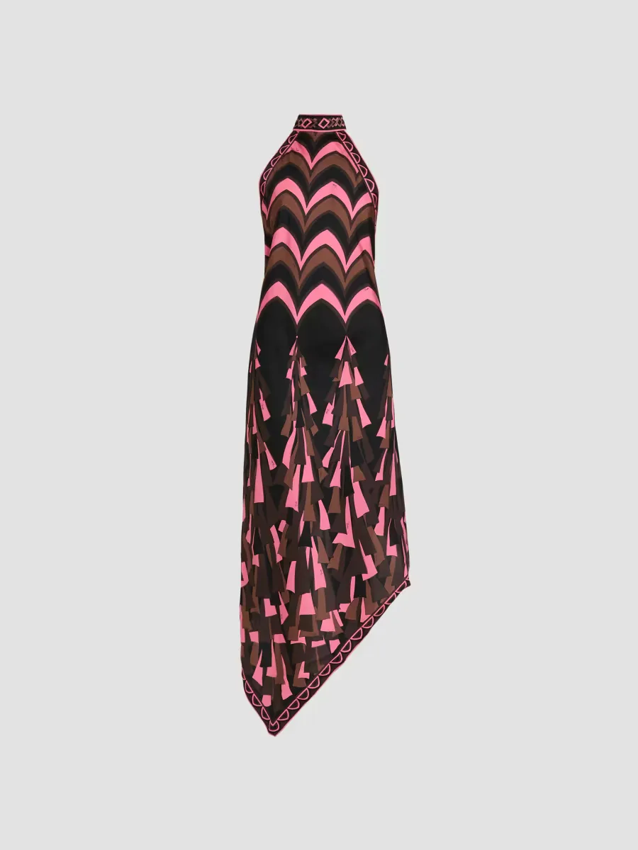 Printed Silk Twill Halter Maxi Dress by Pucci