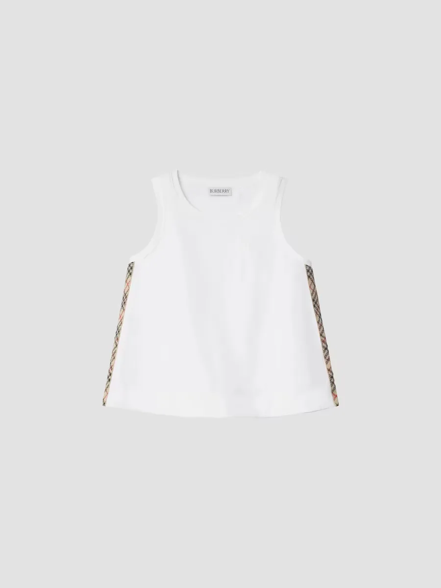 Check-Trimmed Sleeveless Top by Burberry