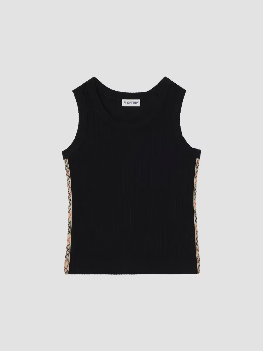 Check-Trim Ribbed Tank by Burberry