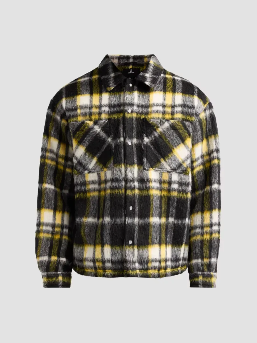 Plaid Textured Overshirt by Represent