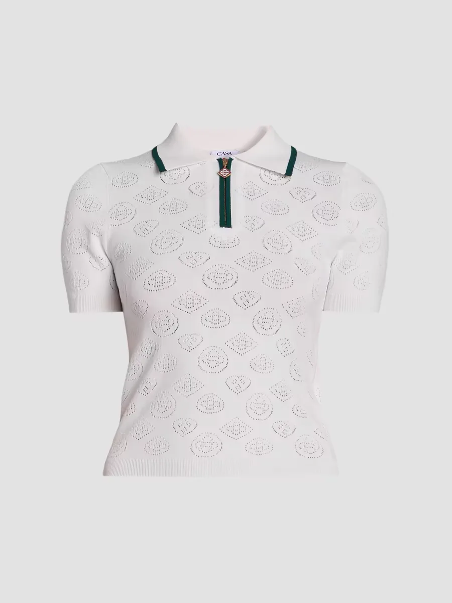 Pointelle Monogram Polo Shirt by Casablanca