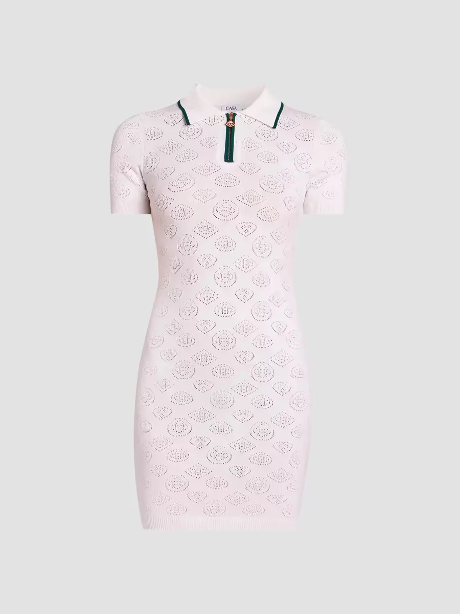 Pointelle Monogram Polo Mini Dress by Casablanca