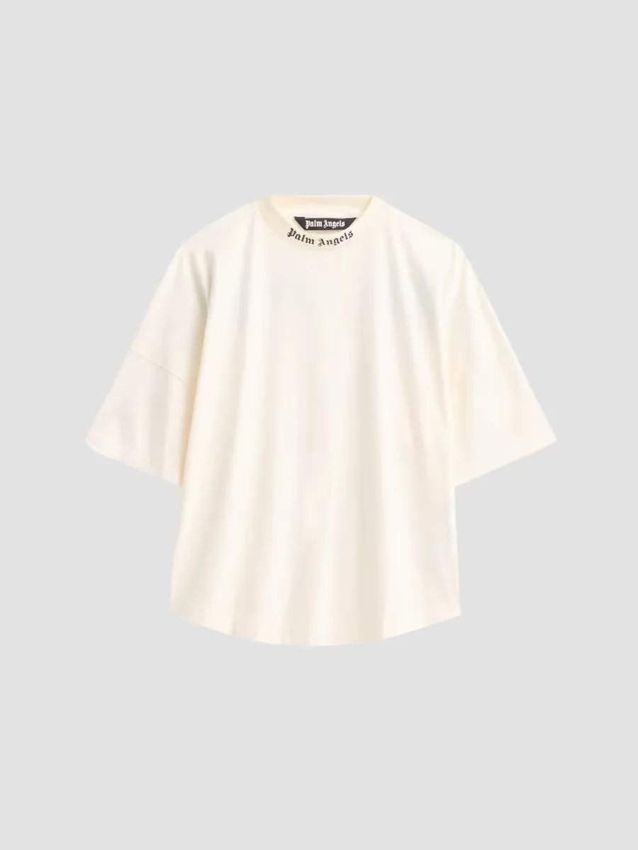 Classic Logo Over Crewneck T-Shirt by Palm Angels