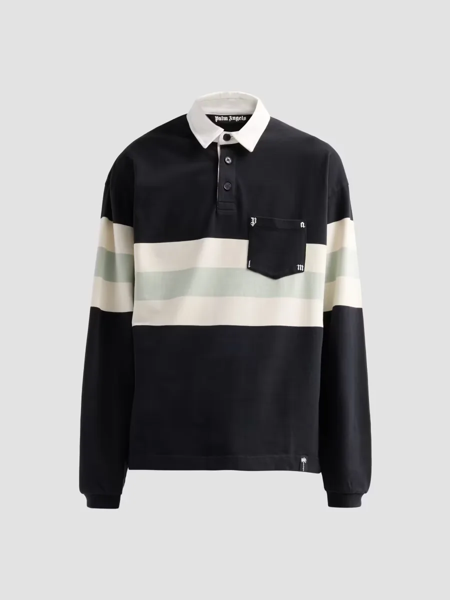 Oversized Cotton Rugby Shirt by Palm Angels