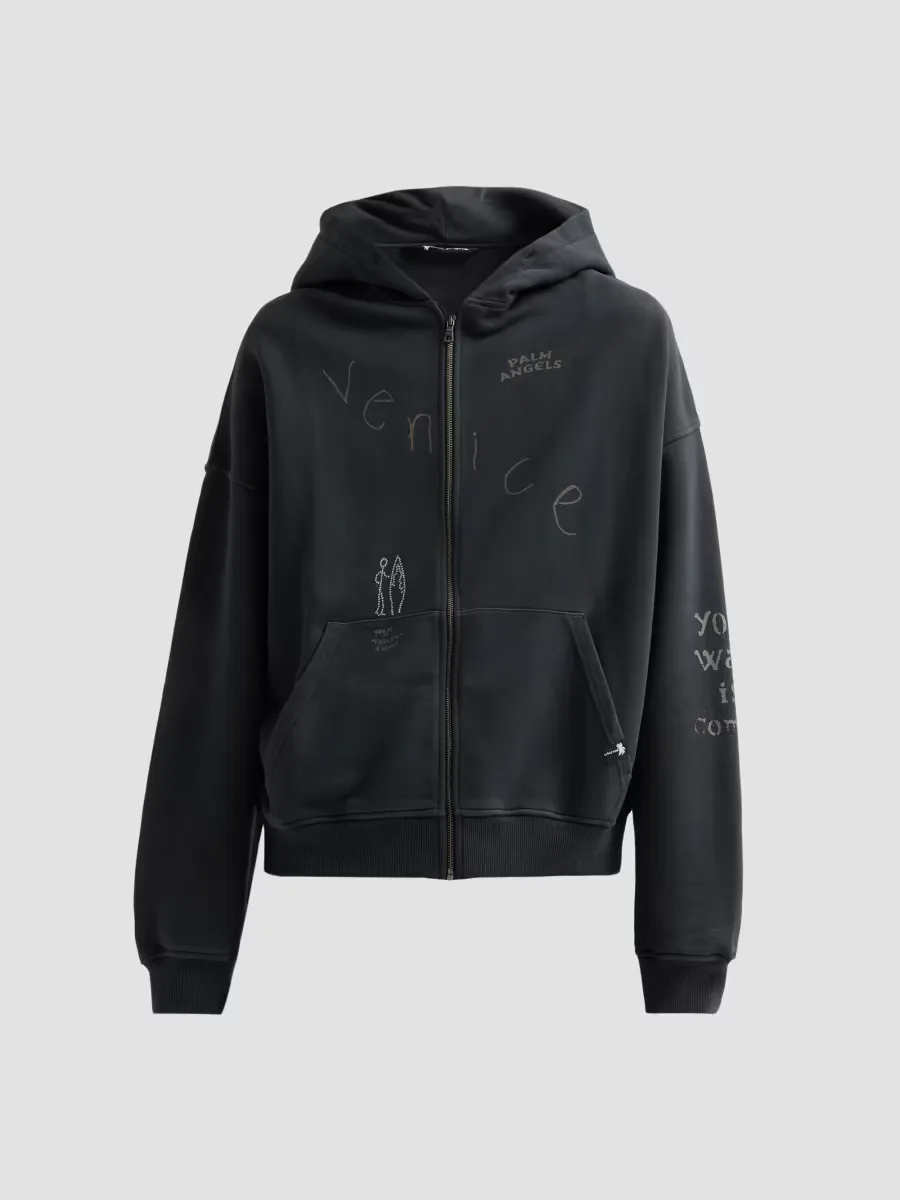 Surfer Dream Loose Full-Zip Hoodie by Palm Angels