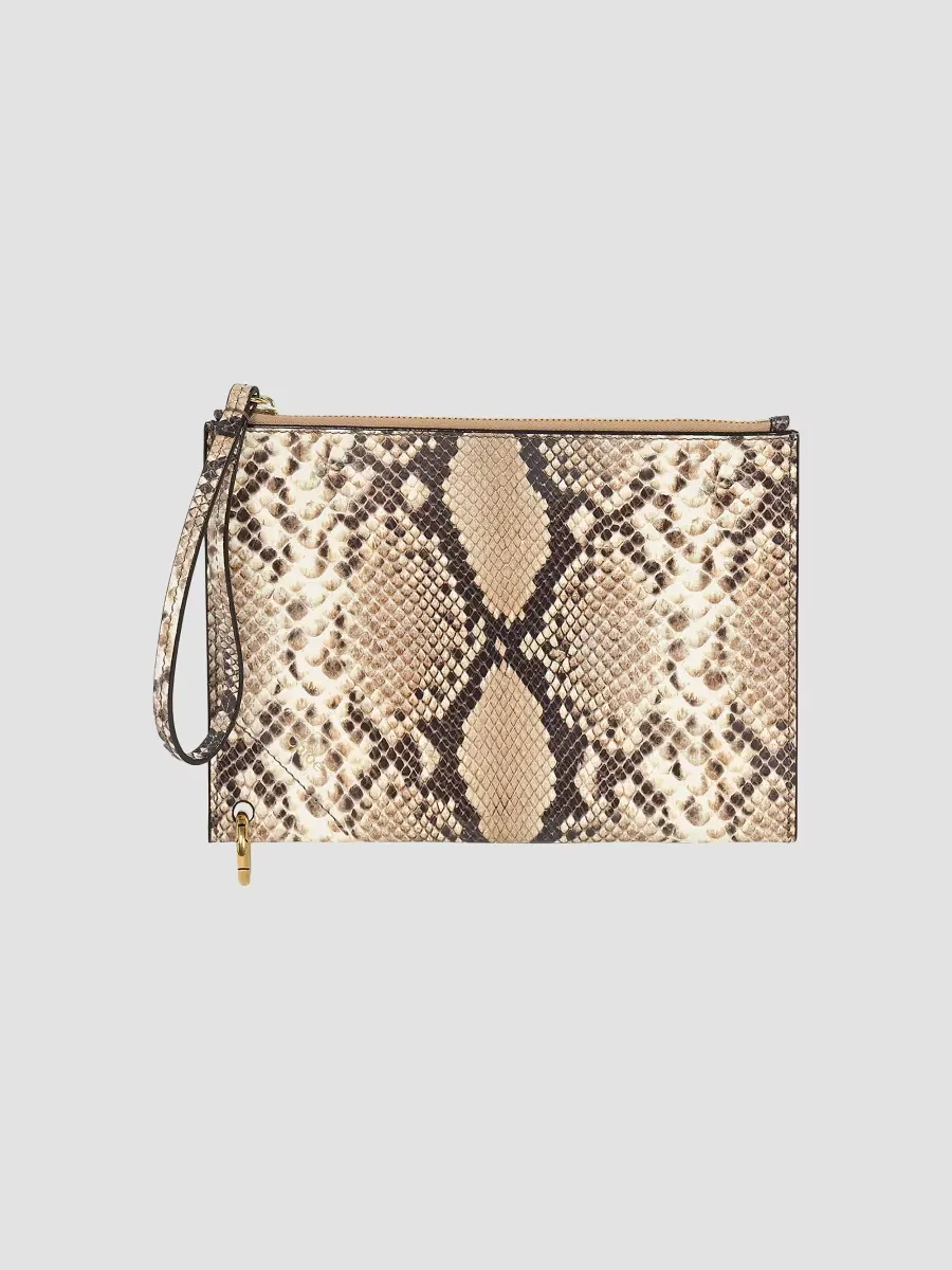 Spin Python-Embossed Leather Pouch by Chloé