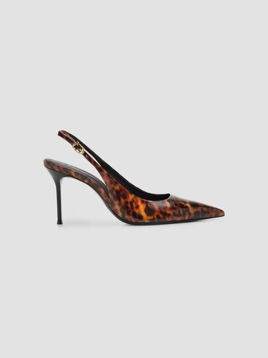 Paola 90MM Tortoiseshell-Print Slingback Pumps by SCHUTZ