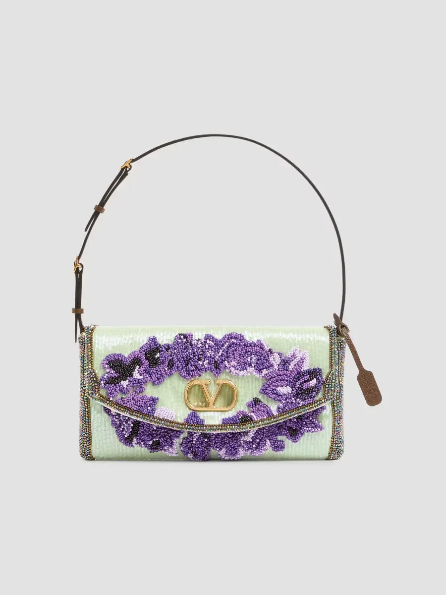DeVain Small Embroidered Shoulder Bag by Valentino