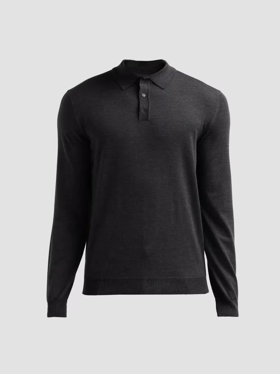 Wool Knit Polo Shirt by Slowear