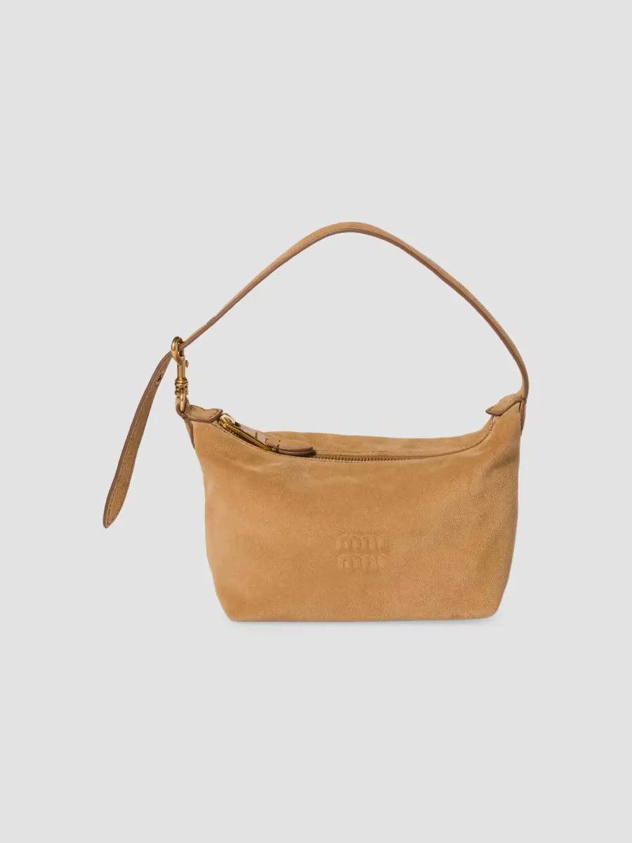 Suede Pouch Top Handle Bag by Miu Miu