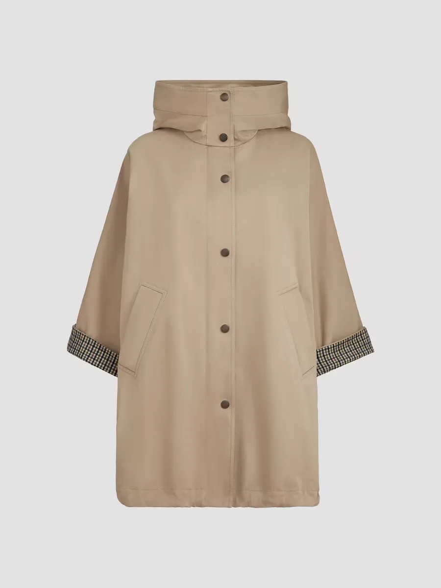 Cotton and Linen Twill Hooded Outerwear Jacket with Monili by Brunello Cucinelli