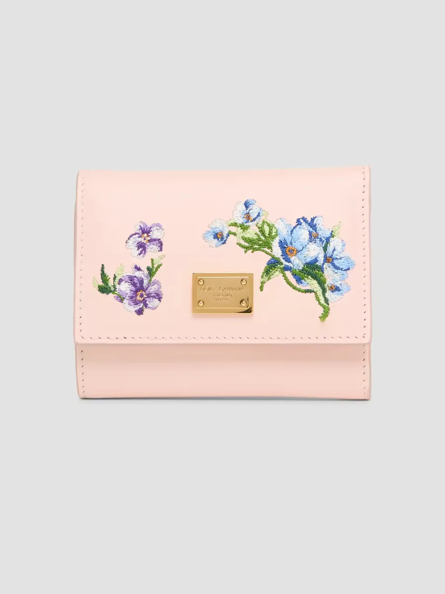 Floral Leather Bifold Wallet by Dolce & Gabbana