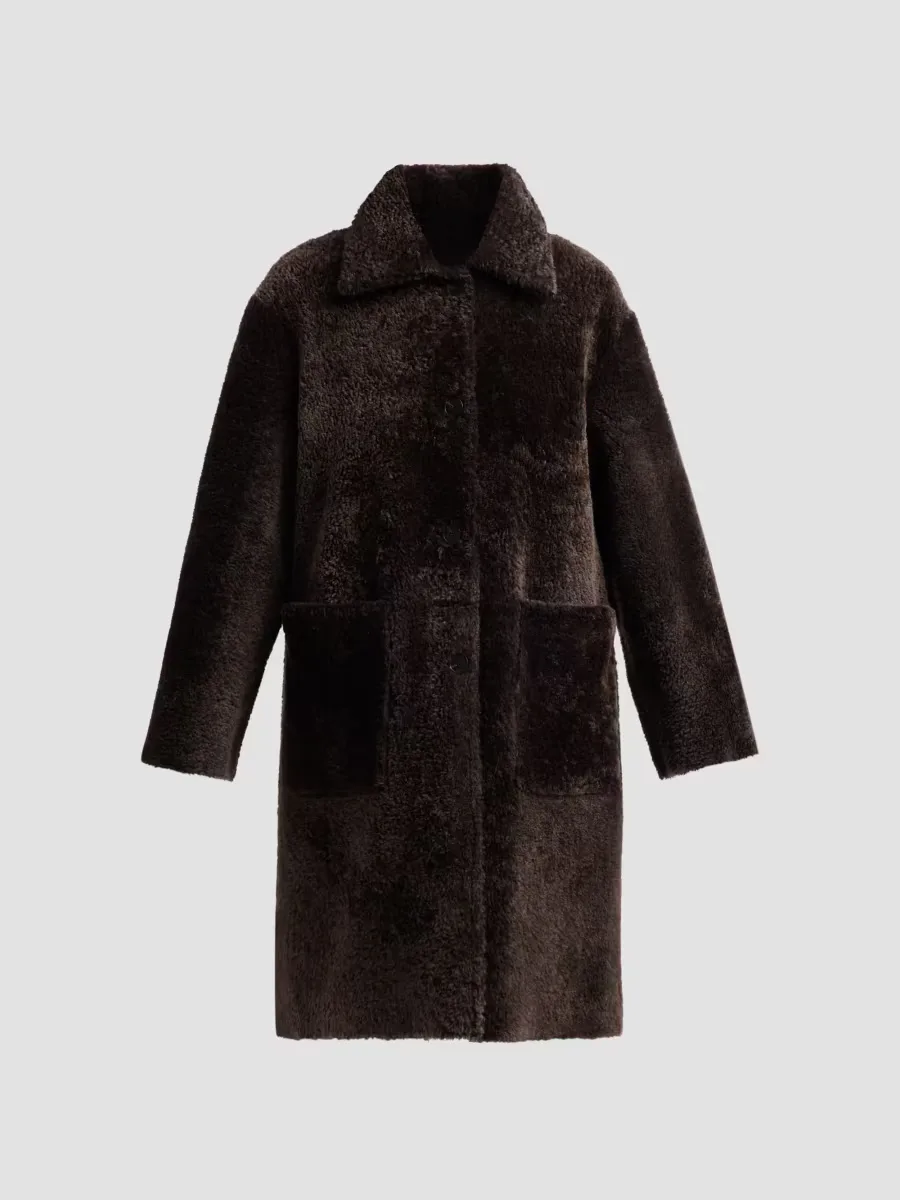 Zoey Leather & Shearling Reversible Coat