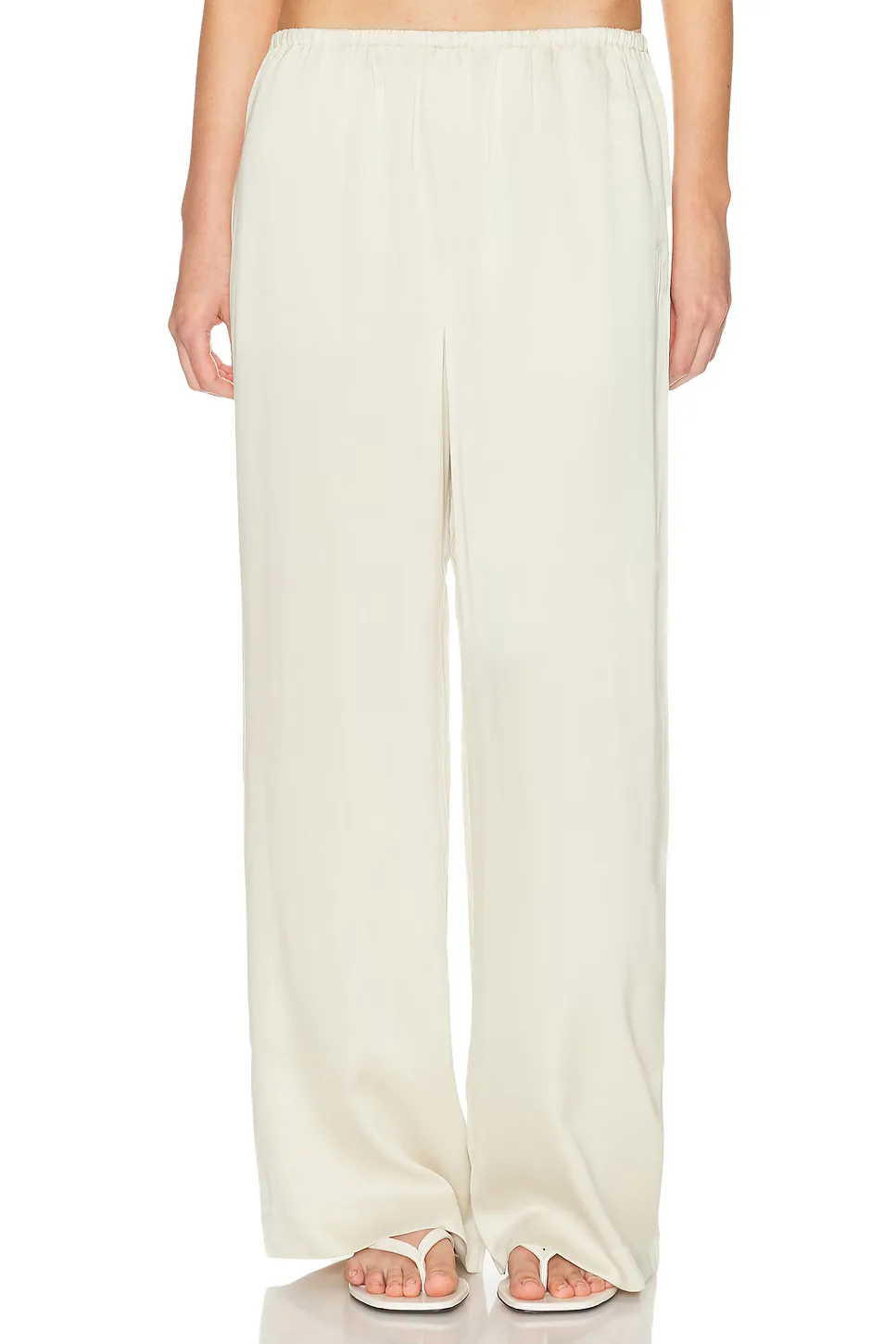 Loretta Wide Leg Washed Silk Pant - Stone by Eaves