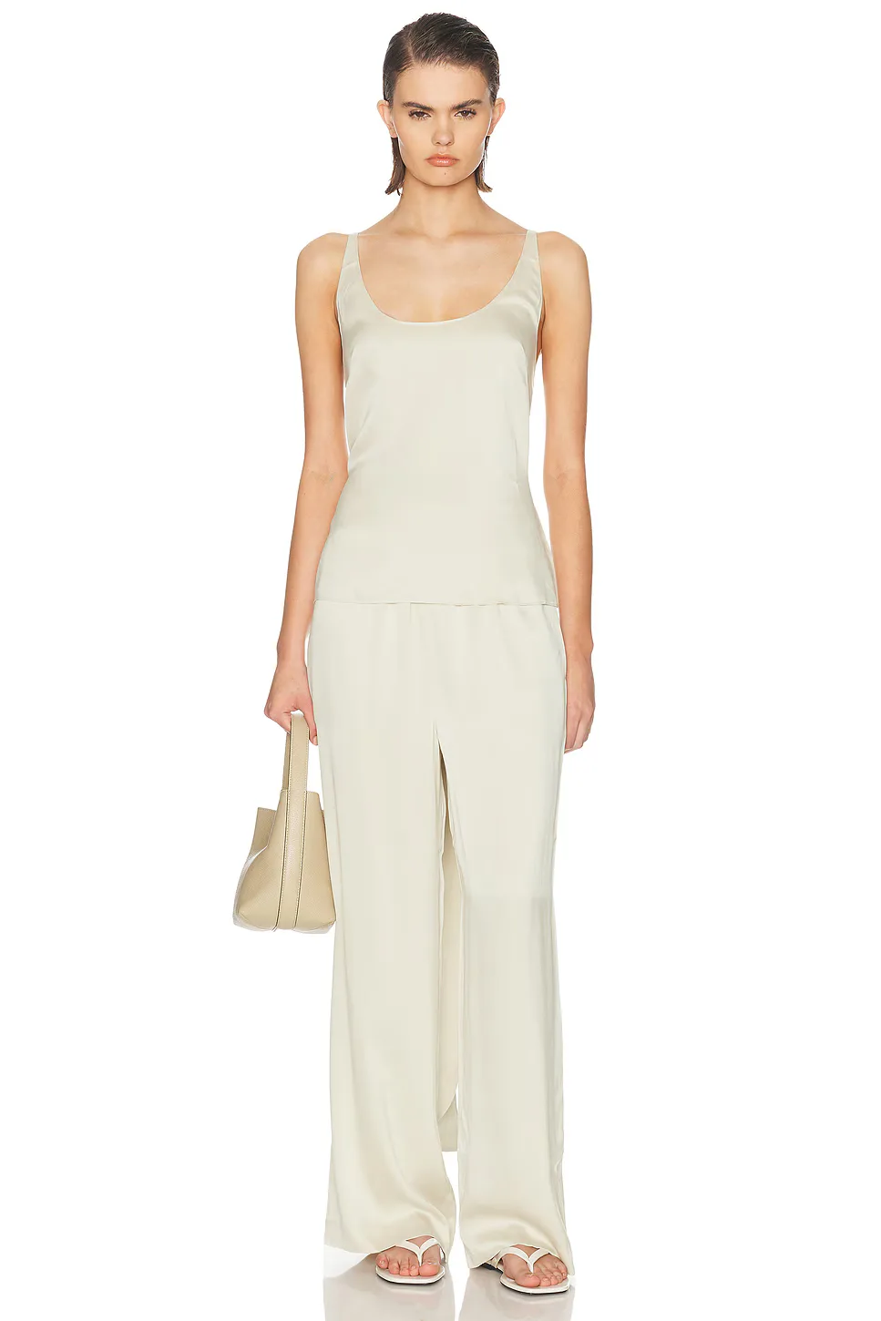 Romy Washed Silk Top - Stone by Eaves