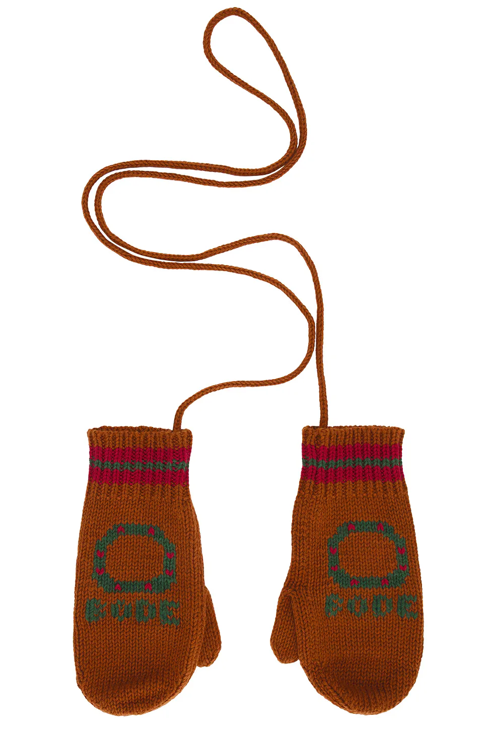 Holly Stripe Mittens by Bode