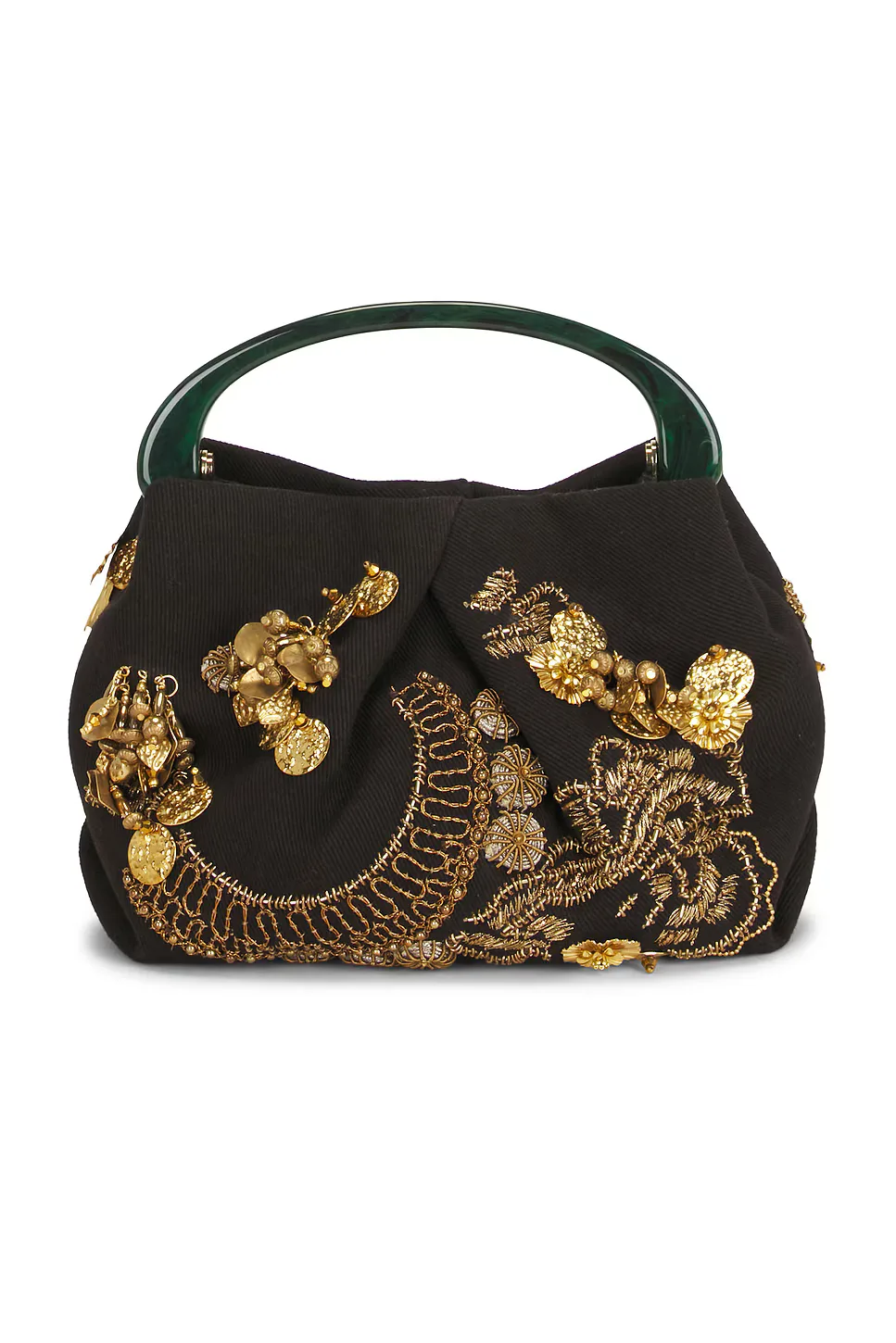 Small Embroidered Resin Handle Fold Bag by Dries Van Noten