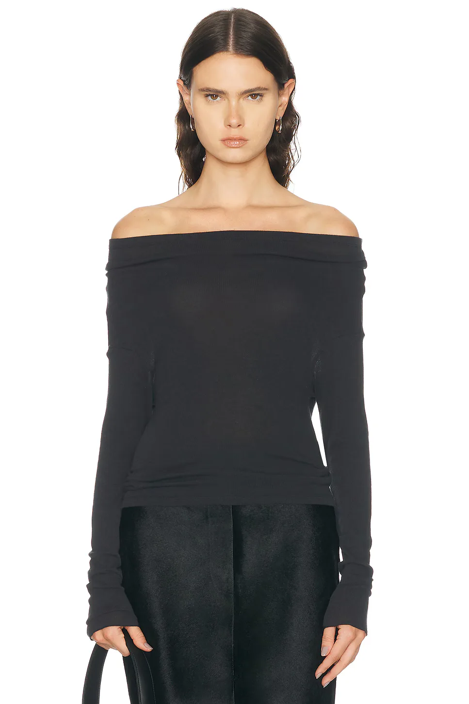 Off Shoulder Long Sleeve Tee by GRLFRND