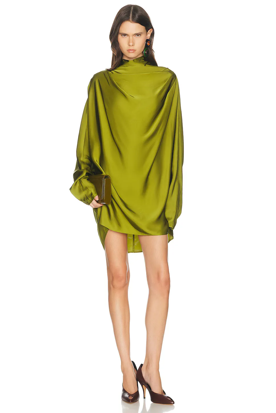 Satin Shirt Dress by Helsa