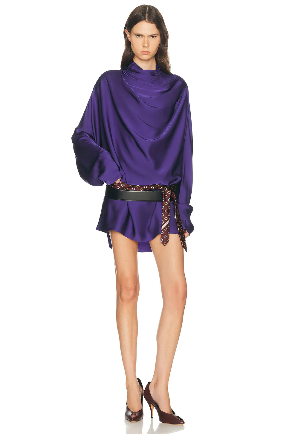 Satin Shirt Dress by Helsa