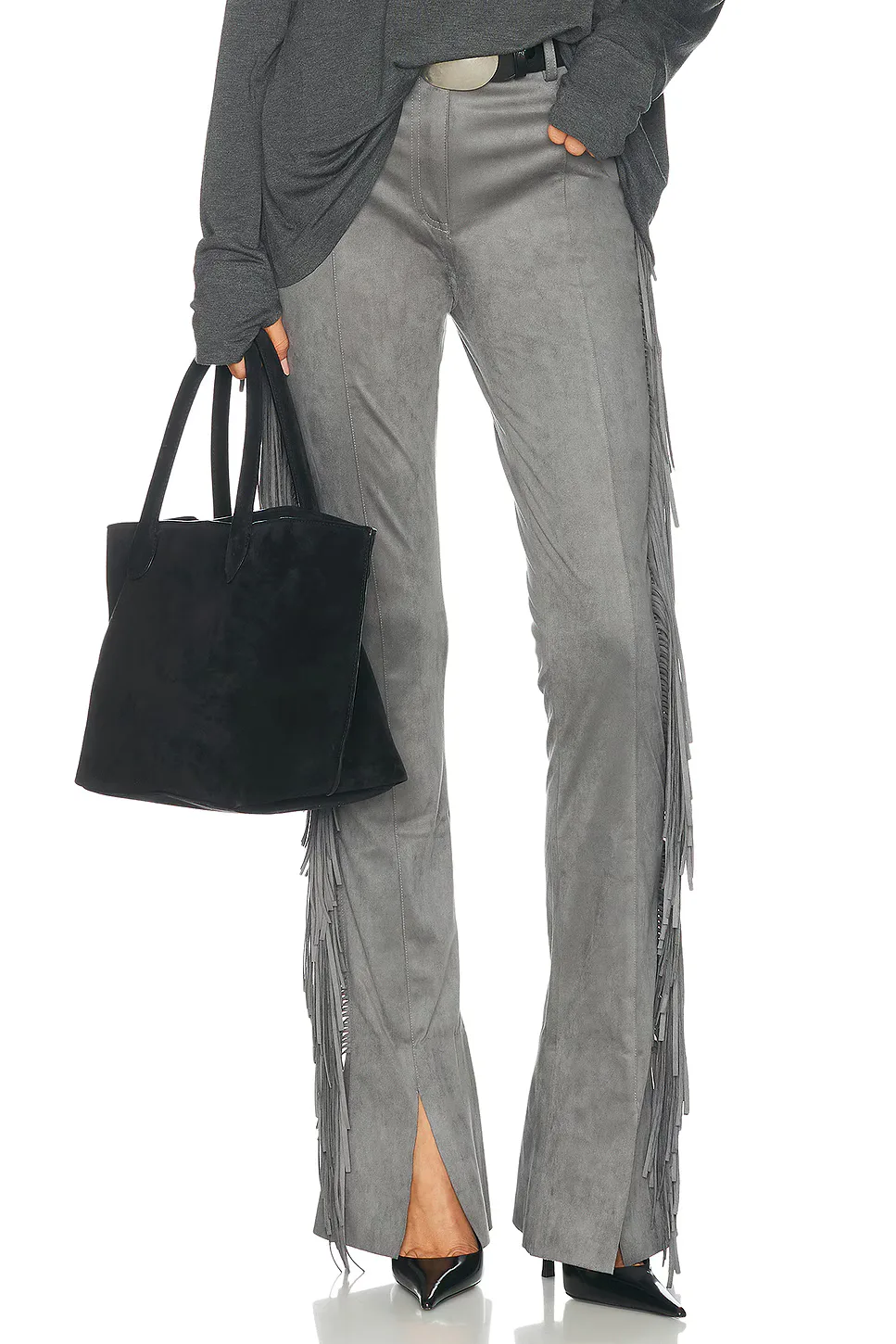 Fringe Spat Slim Straight Leg by Norma Kamali