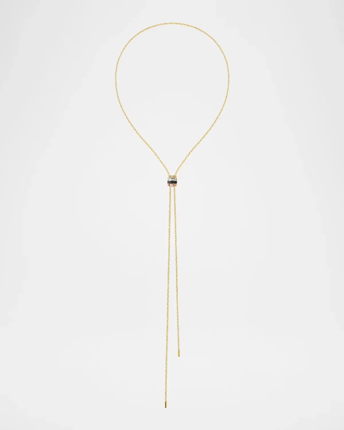 Quatre Classique 18K Tri-Tone Gold, Brown PVD & Diamond Pendant Bolo Necklace by Boucheron