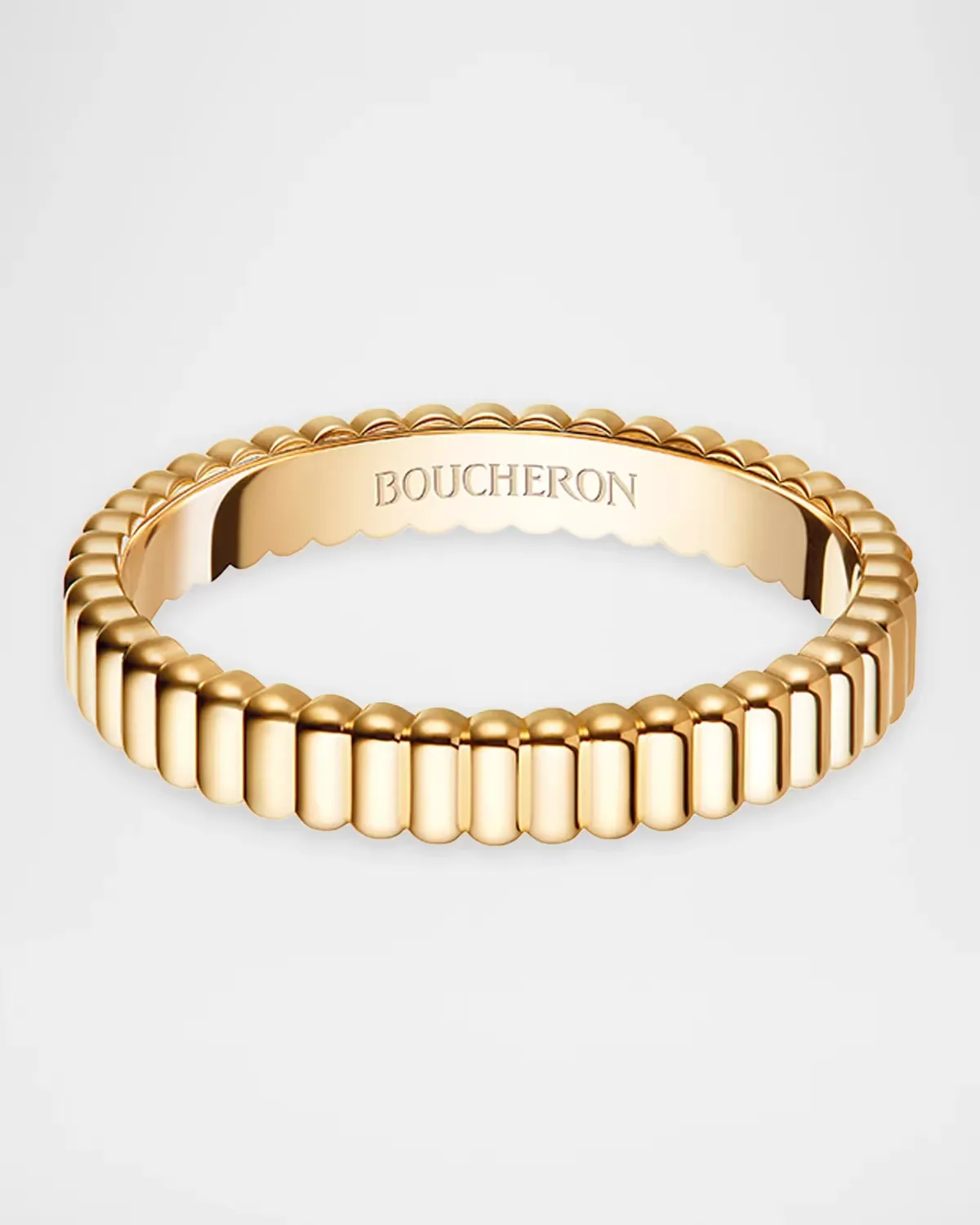 Quatre Grosgrain 18K Yellow Gold Wedding Band by Boucheron