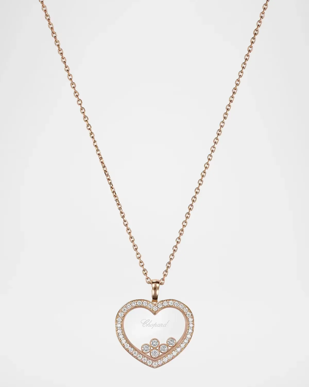 Happy Diamonds 18K Rose Gold Heart Pendant Necklace by Chopard